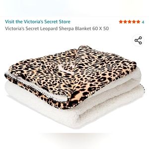 Victoria's Secret Leopard Sherpa Blanket 60 X 50